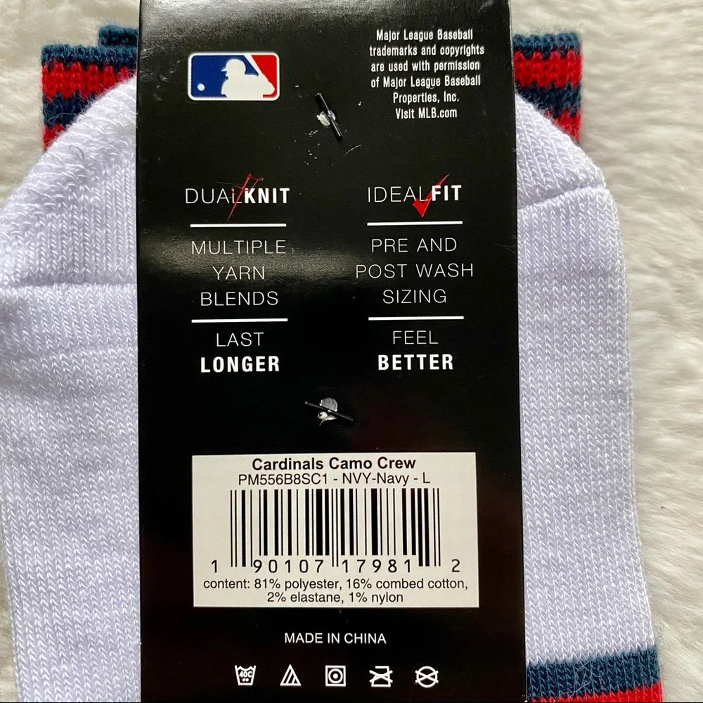 PKWY Men’s St. Louis Cardinals Camo Crew Dress Socks Size Large